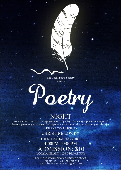Poetry Quill Postcard