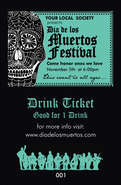 Day of the Dead Drink Ticket Product Front
