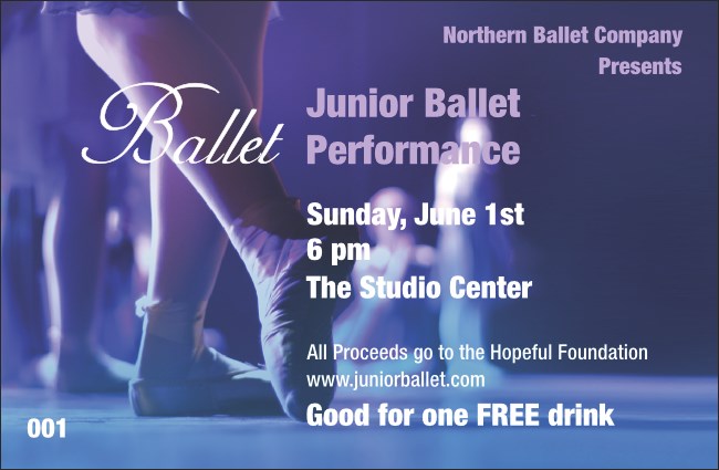 Ballet Drink Ticket Product Front