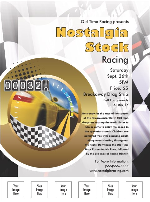 Stock Car Racing Flyer Product Front
