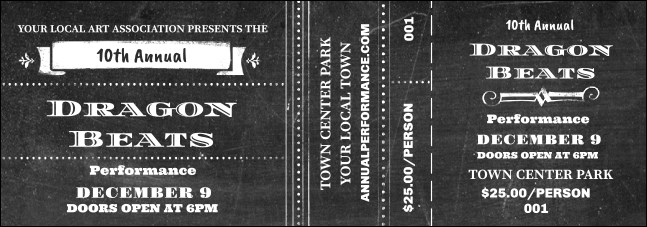 Retro Chalkboard Event Ticket