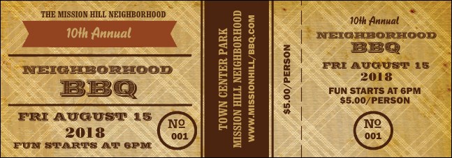 BBQ Vintage Event Ticket Product Front
