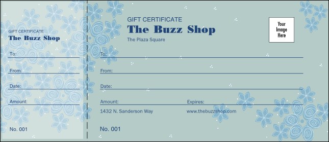 Country Flowers Gift Certificate 002 Product Front