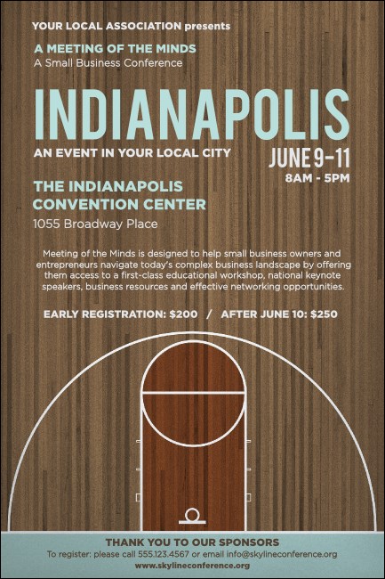 Indianapolis Basketball Poster Product Front