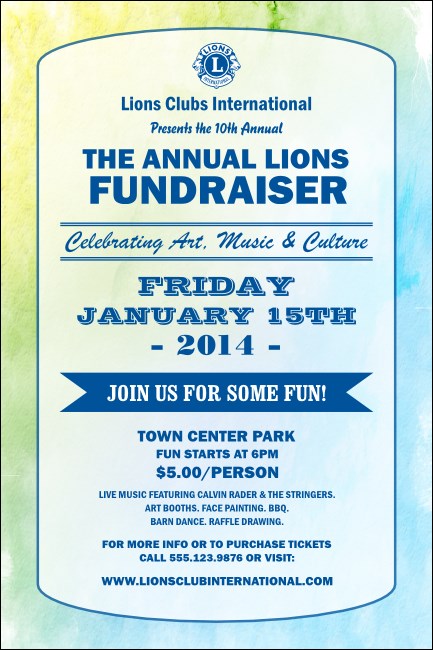 Lions Club International Water Color Poster