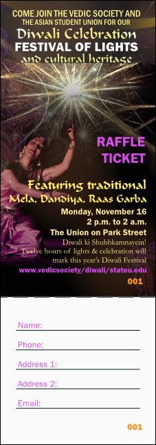 Diwali Raffle Ticket