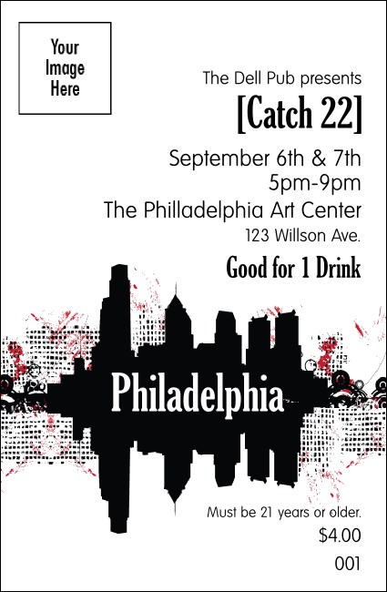 Philadelphia drink ticket Product Front