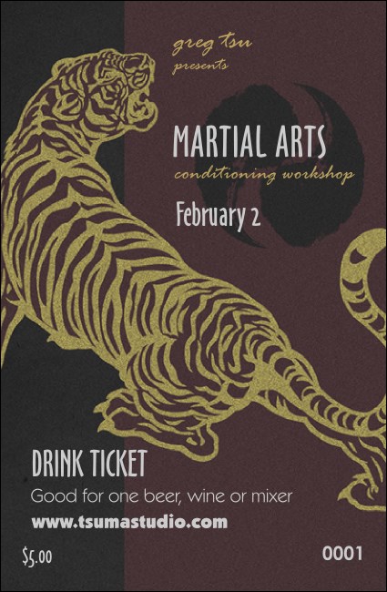 Martial Arts Drink Ticket Product Front