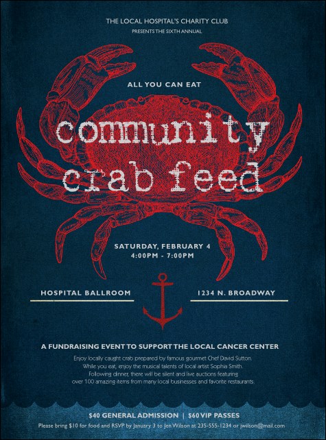 Crab Dinner Flyer Product Front