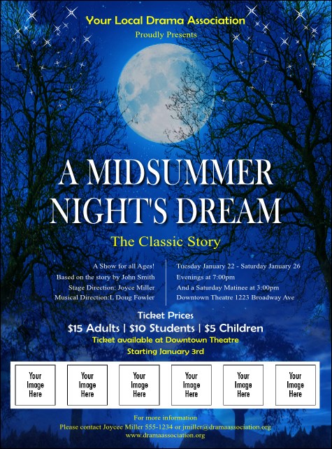 Midsummer Night's Dream Logo Flyer Product Front