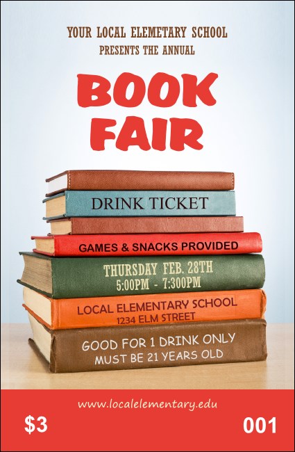 Book Fair Drink Ticket Product Front