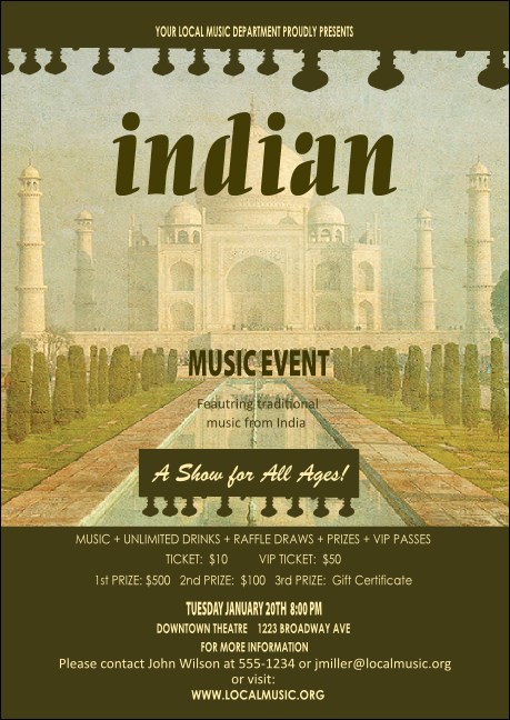 Indian Music Postcard Product Front