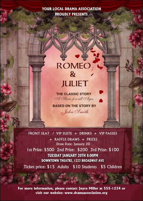 Romeo and Juliet Club Flyer Product Front