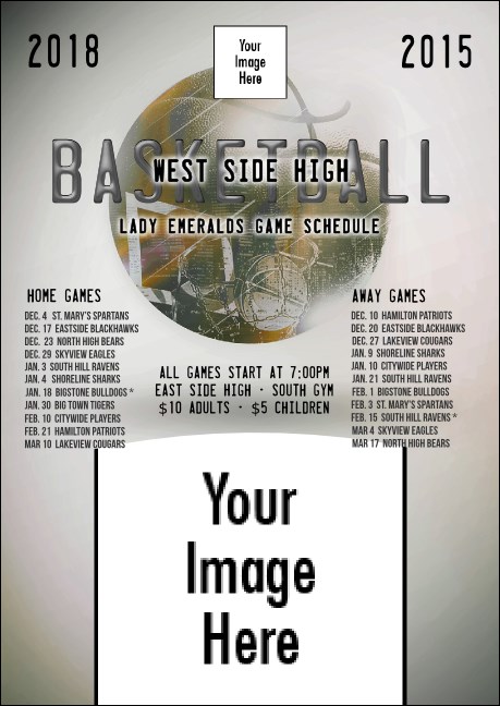 Basketball Schedule Club Flyer Product Front