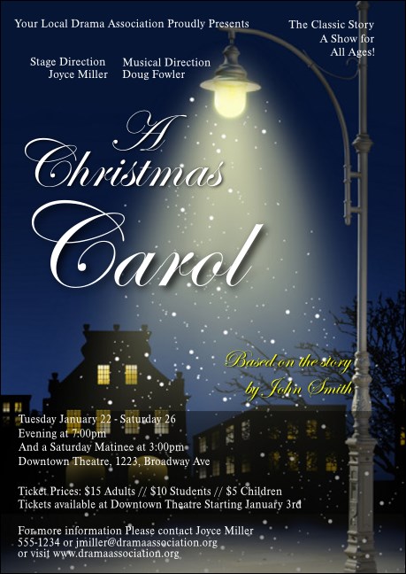 Christmas Carol Club Flyer Product Front