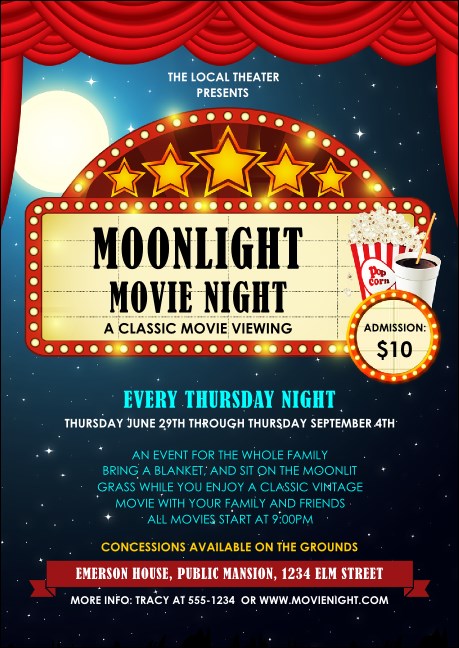 Movie Night Club Flyer