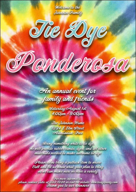 Tie Dye Club Flyer Product Front