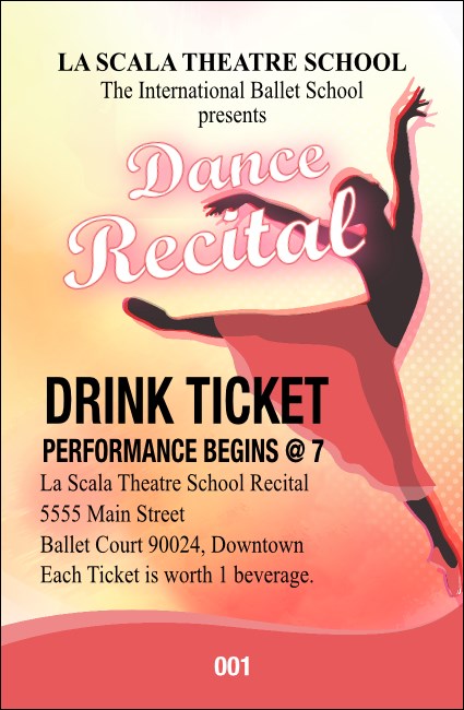 Dance Silhouette Drink Ticket