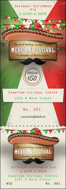 Mexican Fiesta Event Ticket Product Front