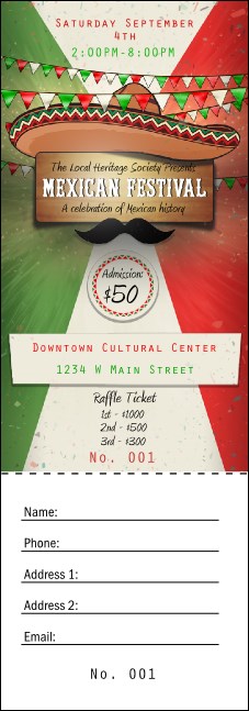 Mexican Fiesta Raffle Ticket