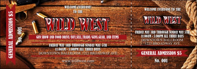 Western Event Ticket Product Front