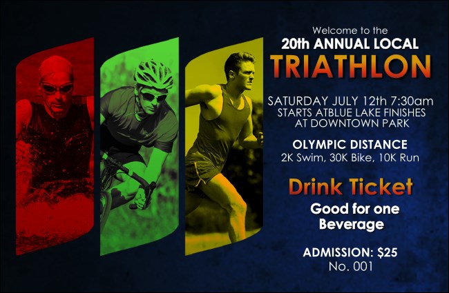 Triathlon Drink Ticket Product Front