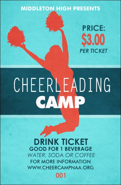 Cheerleading Jump Drink Ticket