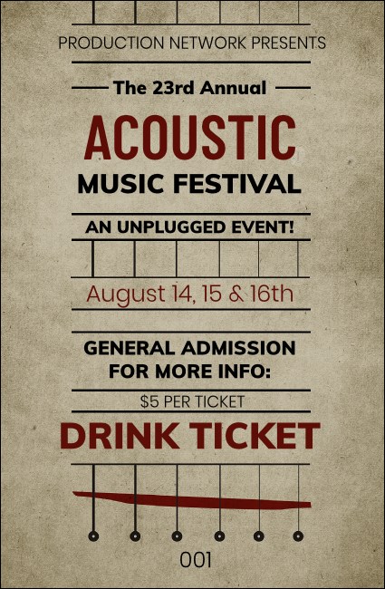 Acoustic Strings Drink Ticket