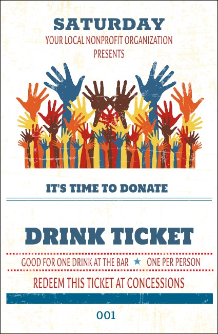 Fundraising Hands Drink Ticket