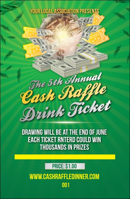 Cash Raffle Green Drink Ticket