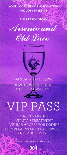 Arsenic & Old Lace VIP Pass