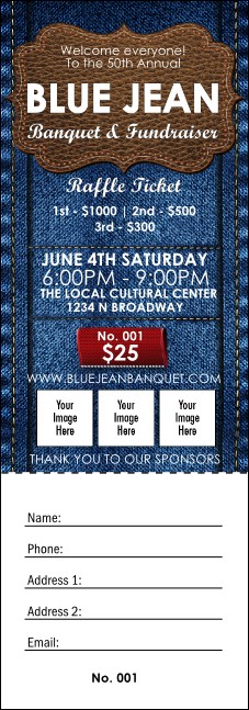 Blue Jeans Raffle Ticket