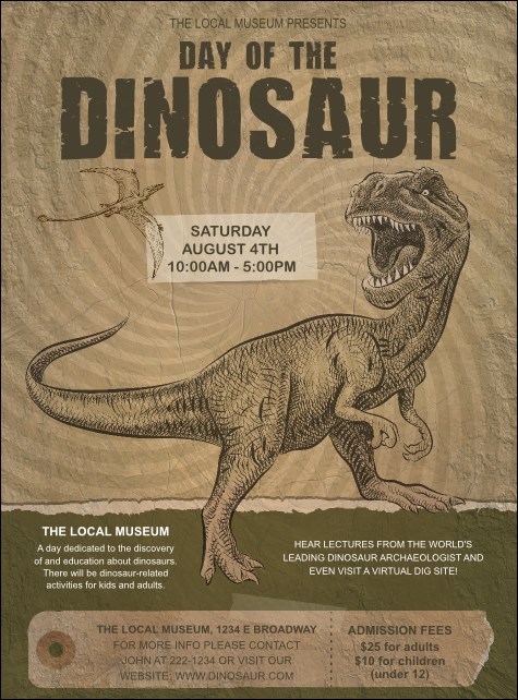 Dinosaur Illustrated Flyer Product Front