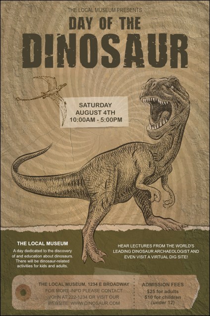Dinosaur Illustrated Poster