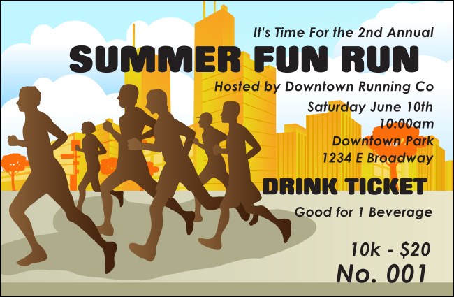Fun Run Drink Ticket Product Front
