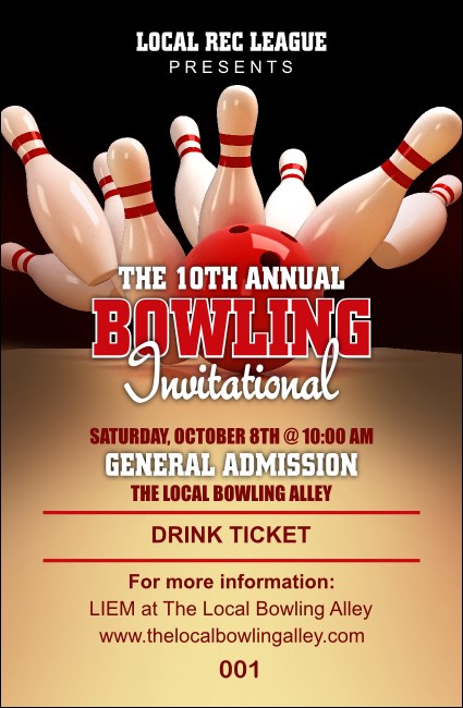 Bowling League Drink Ticket