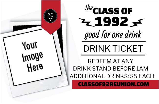 Class Reunion Mascot Red Drink Ticket