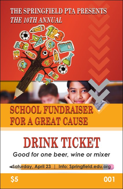 Fundraiser for Education Drink Ticket Product Front