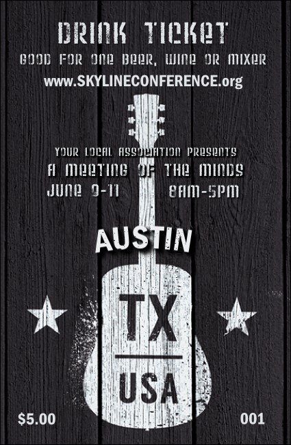 Austin Music Drink Ticket Product Front
