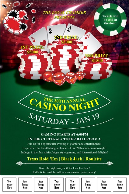 Casino night flyers printable templates