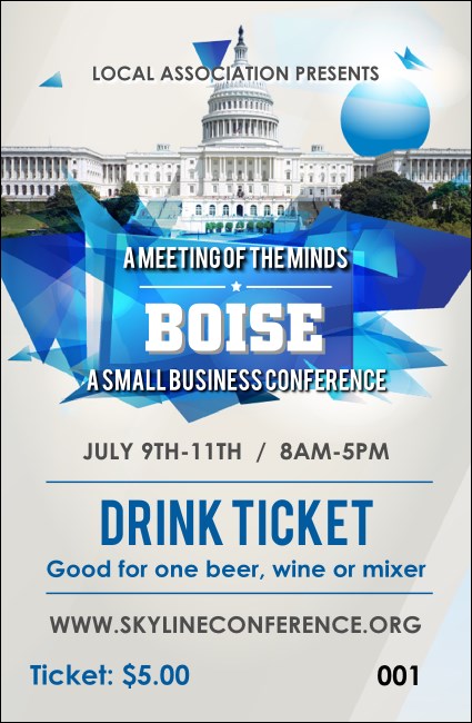 Boise Drink Ticket Product Front