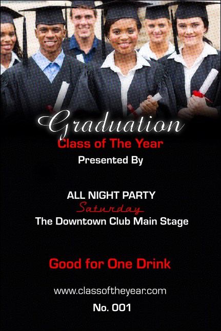 Graduation Drink Ticket Product Front