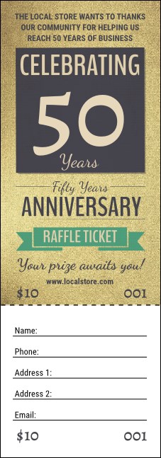 50th Anniversary Raffle Ticket Product Front