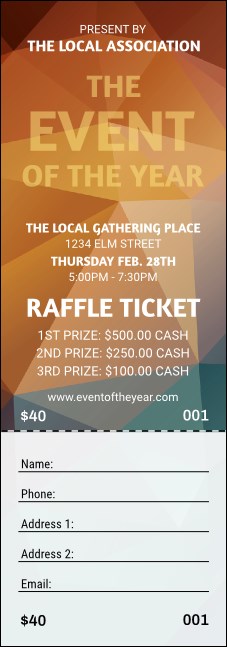 All Purpose Geometric Raffle Ticket