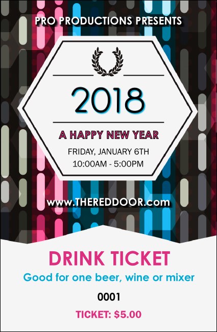 Year Neon Lights Drink Ticket