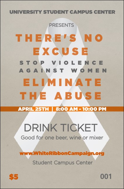 White Ribbon Drink Ticket