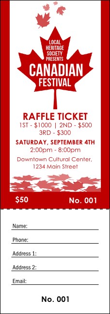 Canada Raffle Ticket