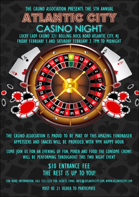 Free editable casino night flyer