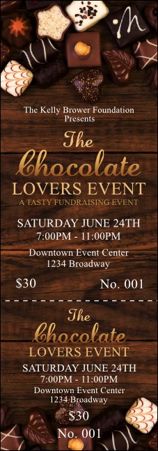 Chocolate Event Ticket Product Front