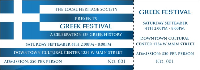 Greek Flag Event Ticket